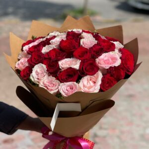 Pink Prosperity Rose Bouquet 55 Roses