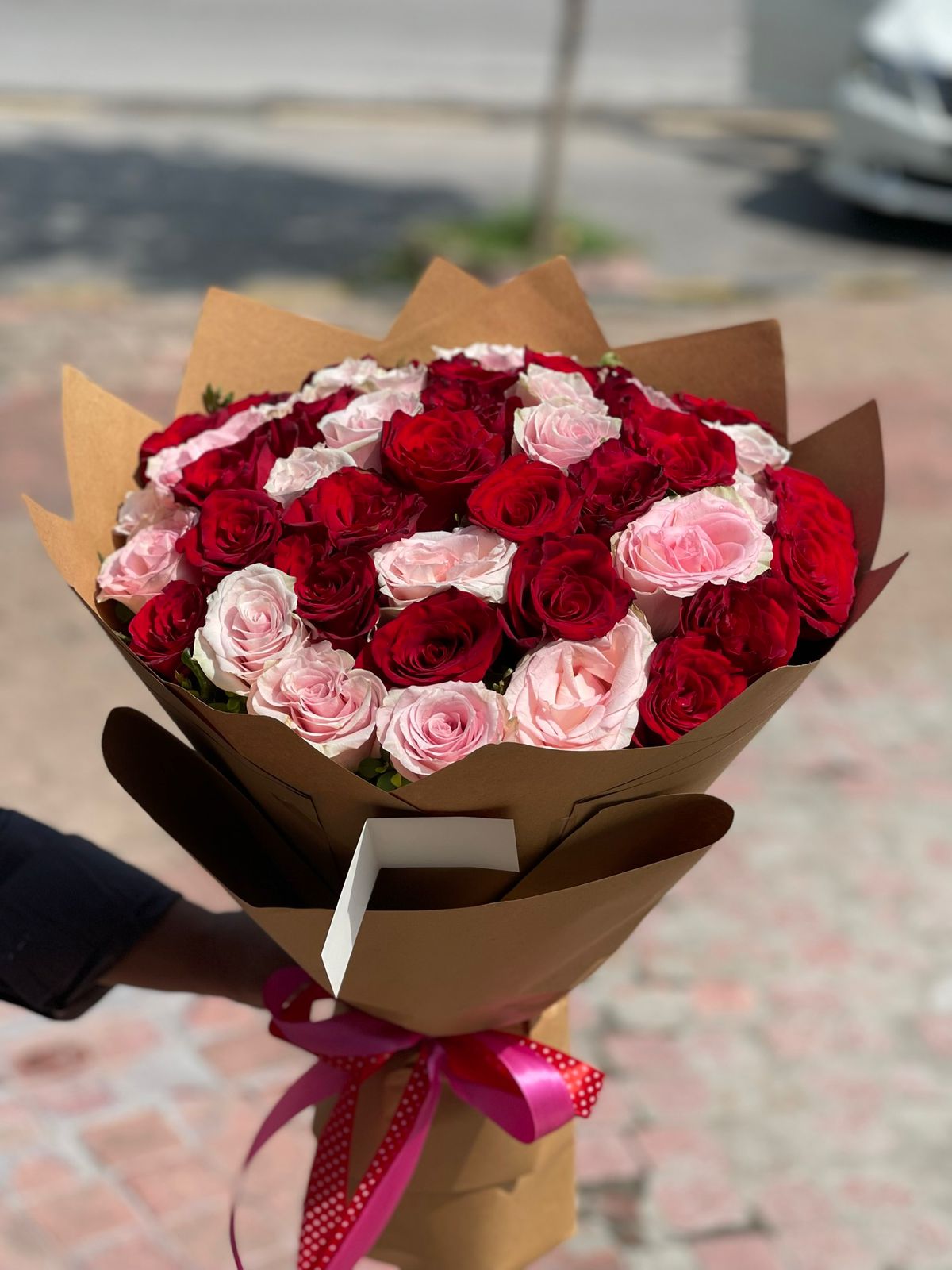 Pink Prosperity Rose Bouquet 55 Roses