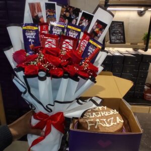Giant Combo Bouquet (Cake, Chocolates & Photos)
