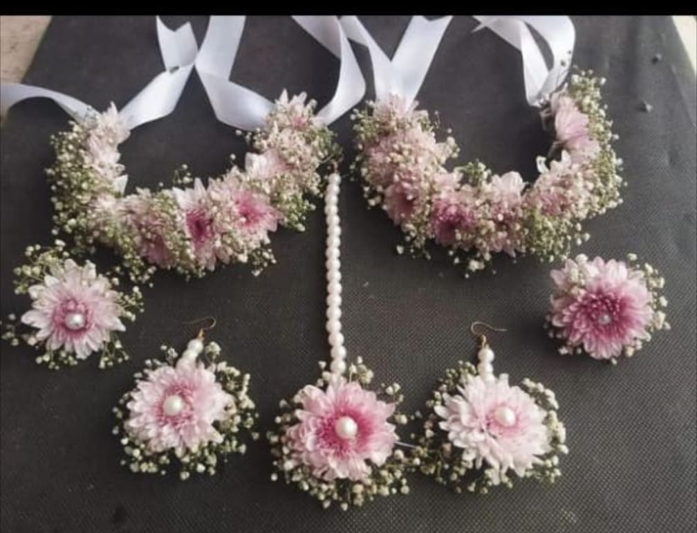 Blush Pearl Floral Jewelry Set